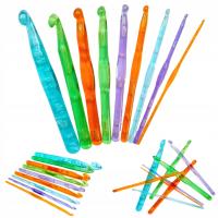 Szydełka Akrylowe Plastikowe 9 szt Zestaw Szydełek Akrylowych Plastikowych