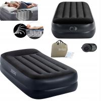 Dmuchany Materac Jednoosobowy Łóżko Do Spania z Pompką Wbudowaną Welurowy
