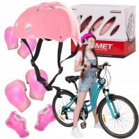 Розовый шлем протекторы полный набор для детей для самоката роликовый скейтборд
