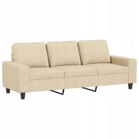 Sofa 3-osobowa kremowa 214x77x80 cm