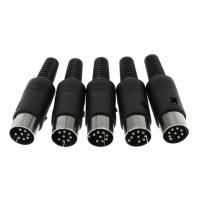 DIN Keyboard Male Plug Audio Connector DIY Solder Terminal , Black, 8 Pin