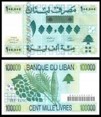 LIBAN 100000 Livres 2001 P-83 UNC