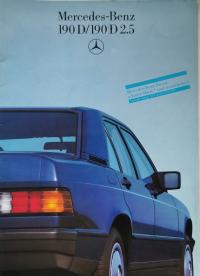 Mercedes-Benz 190 D/190 D 2.5 Katalog Prospekt wielostronicowy