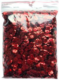 Cekiny kółka 6mm 100g metallic 3 Czerwony 18595