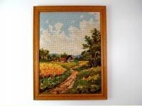 КРАСИВАЯ ВЫШИТАЯ КАРТИНА В РАМКЕ ПЕЙЗАЖ ВЫШИВКА