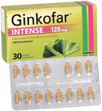 Ginkofar Intense miłorząb ginko biloba na pamięć 120 mg 30 tabletek