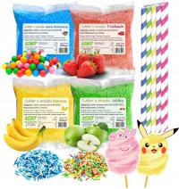 Набор сахара 4x 100 г красочные и ароматизированные в пакетиках посыпка палочки