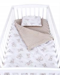 KOCYK MINKY BAWEŁNA DWUSTRONNY KOMPLET 75x100 + PODUSZKA 35X30 BabyLux