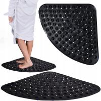 MATA ANTYPOŚLIZGOWA POD PRYSZNIC CZARNA NAROŻNA 54x54 DO BRODZIKA ODPORNA