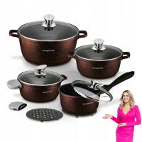 Набор кастрюль индукции с крышкой газа твердых Konighoffer Pollo Браун 12el