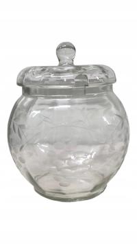 DUŻE SZKLANE NACZYNIE WAZA DO PONCZU ZDOBIONA