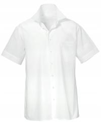 Koszula męska młodzieżowa koszulka krótki rękaw bluzka kelnerska biała 152