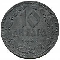 45284. Serbia - 10 dinarów - 1943r.