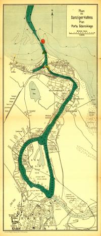 Stary plan port Gdansk Westerplatte 1930 r 140x60cm