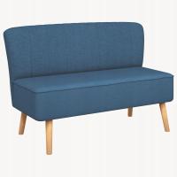 Elegancka Nowoczesna Sofa z Tkaniny Niebieska 117x55,5x77 cm