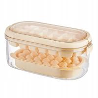 Taca na kostki lodu z pokrywką i koszem Easy Release Oszczędzaj miejsce Beżowe twarde dno