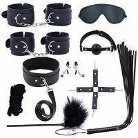 Набор БДСМ XXL секс гаджеты эротические игрушки кнут наручники повязка веревка