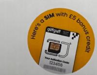 3× Starter giffgaff na kartę Wielka Brytania