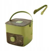 Tacka na kostki lodu z uchwytem, łatwa w użyciu, zrób to sam, pojemnik na lód do restauracji, zielony