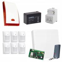 BEZPRZEWODOWY ZESTAW ALARMOWY SATEL Z POWIADOMIENIEM SMS 6 CZUJEK PIR PILOT