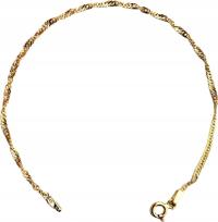 Золотой браслет 375 классический Сингапур 9k женская подарочная цепочка