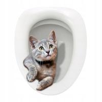Naklejka na klapę toalety dla kota Naklejka na toaletę z motywem Decor S