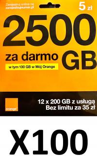 100 X STARTER ORANGE 5Pln 2500 GB Vat 23% HURT PROMO