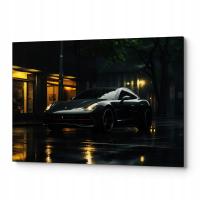 Plakat na ścianę do salonu sypialni PORSCHE CZARNY CARS00080 50x70