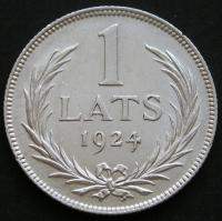 Łotwa 1 lats 1924 - srebro