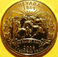 QUARTER DOLAR USA 2006 P NEVADA KONIE MUSTANGI SREBRNY STAN
