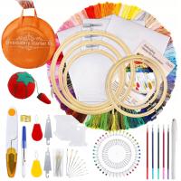 XXL ZESTAW DO HAFTOWANIA HAFTU WYSZYWANIA IGŁY NICI TAMBORKI DIY 100 SZT