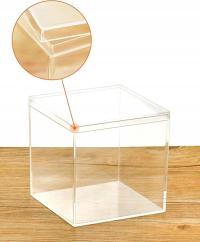 Przezroczyste akrylowe pudełko do przechowywania, na prezent 4,5x4,5x4,5cm