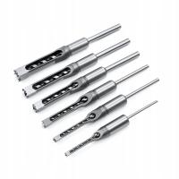 НАБОР СВЕРЛ ДЛЯ СВЕРЛЕНИЯ КВАДРАТНЫХ ОТВЕРСТИЙ ПО ДЕРЕВУ 6 ШТ.