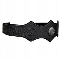 Średniowieczne tłoczone nakrycie głowy Opaska wikingów na imprezę kostiumową Fala czarna