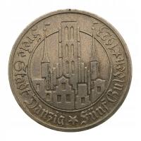 Wolne Miasto Gdańsk - 5 guldenów 1923 r. - Kościół Mariacki - Stan 2