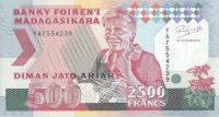Madagaskar - 2500 Francs - 1993 - P72Aa - St.1
