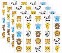 Мотивационные декоративные наклейки для детей животные 100шт 2,5 см A374
