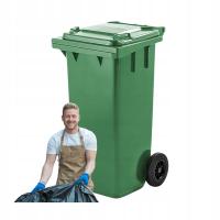 Kosz na szkło 120l zielony śmietnik kubeł Weber solidny pojemnik odporny