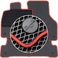 Автомобильные резиновые коврики EVA MAX - коврик усиление XXL черные ромбы