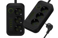 Przedłużacz Listwa zasilająca 3 gniazda 230V 4 x USB A 1 x USB TYP C 2m