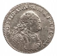 Polska, August III Sas (1733-1763), 1/6 talara 1763 FWóF, Drezno