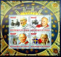 ZESTAW ZNACZKOW BLOCZEK PAPIEZ JAN PAWEŁ II