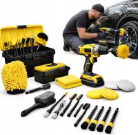 ZESTAW DETAILINGOWY DO MYCIA DETAILINGU SAMOCHODU SZCZOTKA PADY POLERSKIE