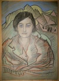 Witkacy-Witkiewicz - portret kobiety-- pastel