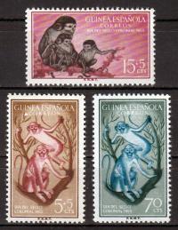 GUINEA ESPANOLA - 1955 - Mi 320-322 - MAŁPY xx