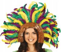 PIÓROPUSZ BRAZYLIJSKI RIO WIELOKOLOROWY PIÓRA AKCESORIA KARNAWAŁ