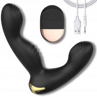 MASAŻER PROSTATY MĘSKI NA PILOTA WIBRUJĄCY KOREK ANALNY DLA MĘŻCZYZN CZARNY