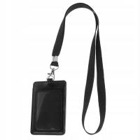 PIONOWY UCHWYT NA PLAKIETKĘ SKÓRZANY UCHWYT NA IDENTYFIKATOR Z ODPINANĄ SMYCZĄ NA SZYJĘ I SW