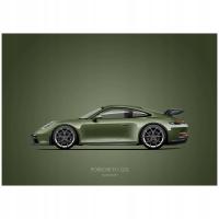 Plakat Porsche 911 GT3 50x70cm obrazek do garażu dla chłopaka na prezent