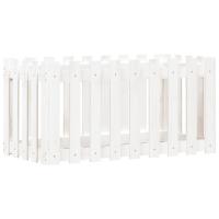 Rabata ogrodowa z płotkiem, biała, 100x50x50 cm, drewno sosnowe